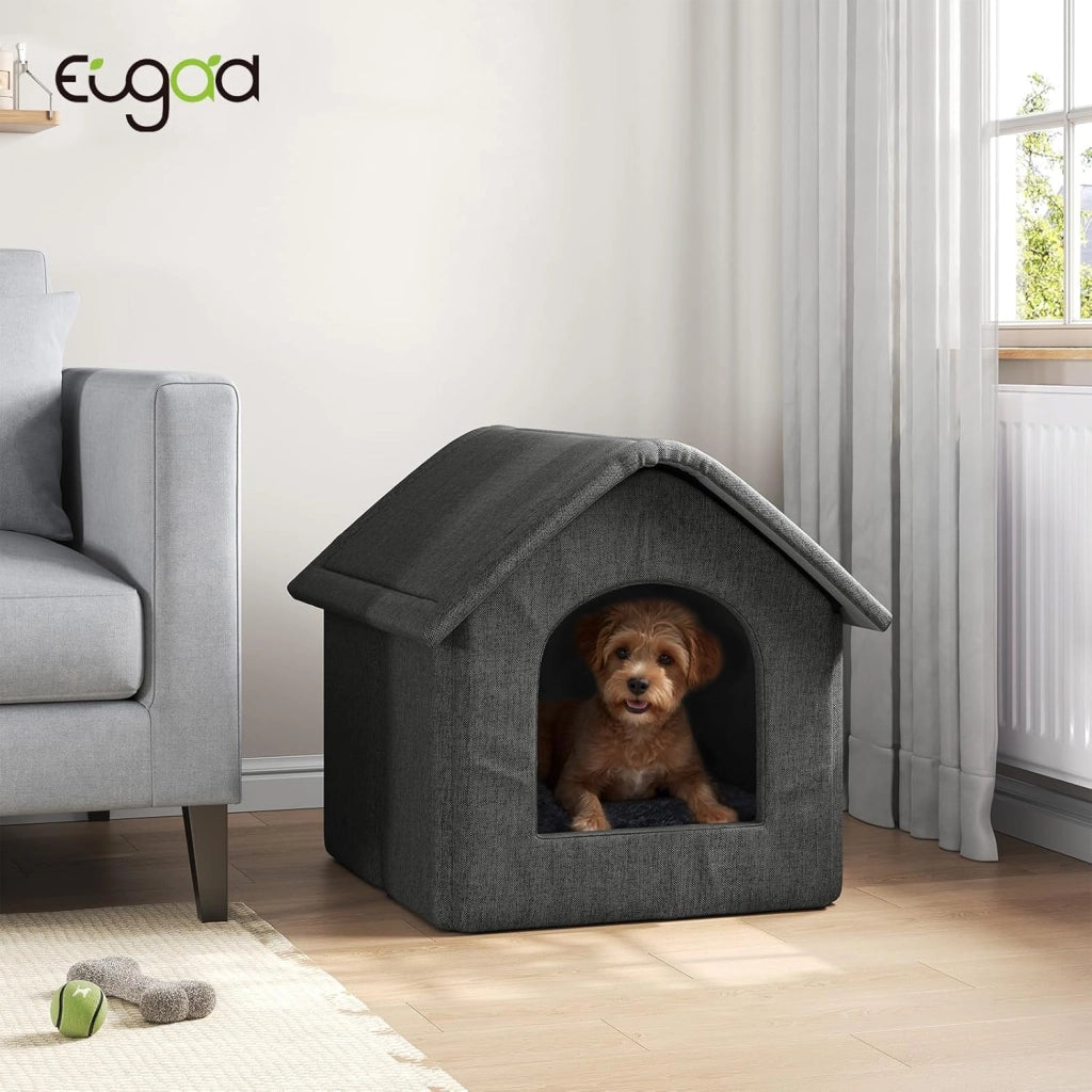 Cuccia per Gatti Cani,Casetta per Animali Domestici con Cuscino,Cuccia per Cani da Esterno Resistente all'inverno, Impermeabile e Resistente alle Intemperie per Animali Randagi 60x55x60cm