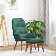 Poltrona Relax con Poggiapiedi Verde Scuro in Velluto 3315118