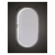 Specchio da Parete Sagomato 63x110 cm spessore 4 mm con Illuminazione a LED e Telaio in ABS Nero