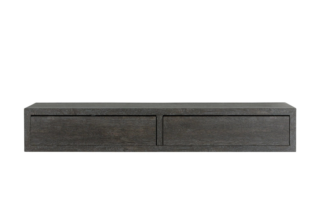 Mensola da Parete con 2 Cassetti 88,2x13,4x23,7 cm in Fibra di Legno Domino Maxi Rovere Scuro
