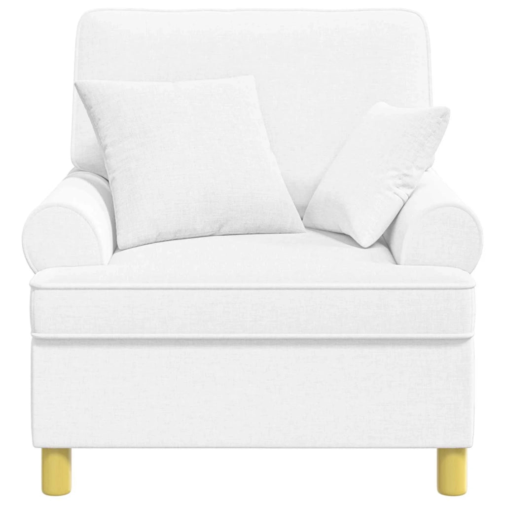 Poltrona XL con Cuscini Bianco Tessuto 42043493