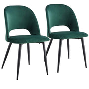 Oviala - Set di 2 sedie in acciaio e velluto verde