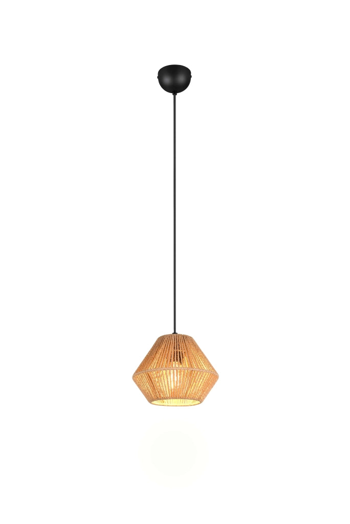 Lampada a sospensione, fibre naturali, D 20 cm, Lucille