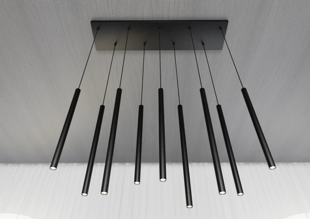 Lampadario Emibig Selter 552/9 nero metallo 9xG9 IP20