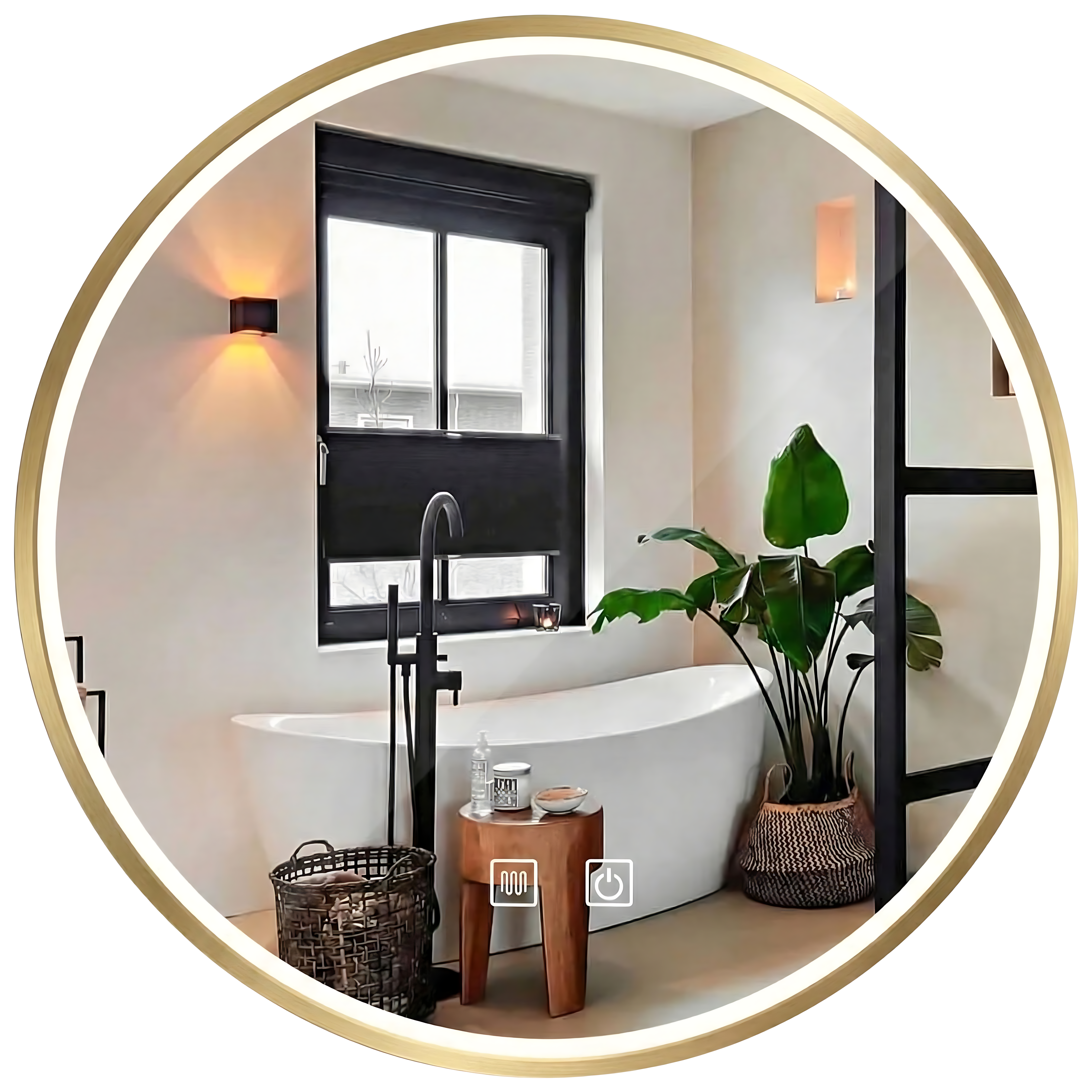 Specchio Led 100cm Mmj Brush Gold