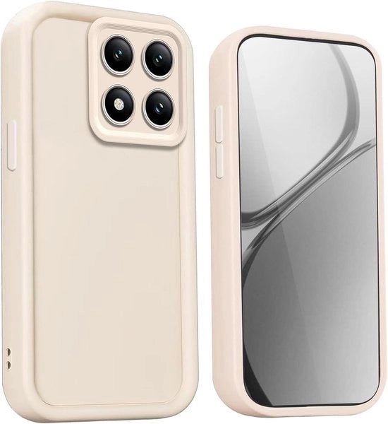 Teloneo Plus - Copertura in Silicone con Lame Elevate e Angoli Rinforzati per Xiaomi 14T Pro 5G - Bianco - Custodia Protettiva con Design Resistente allo Shock