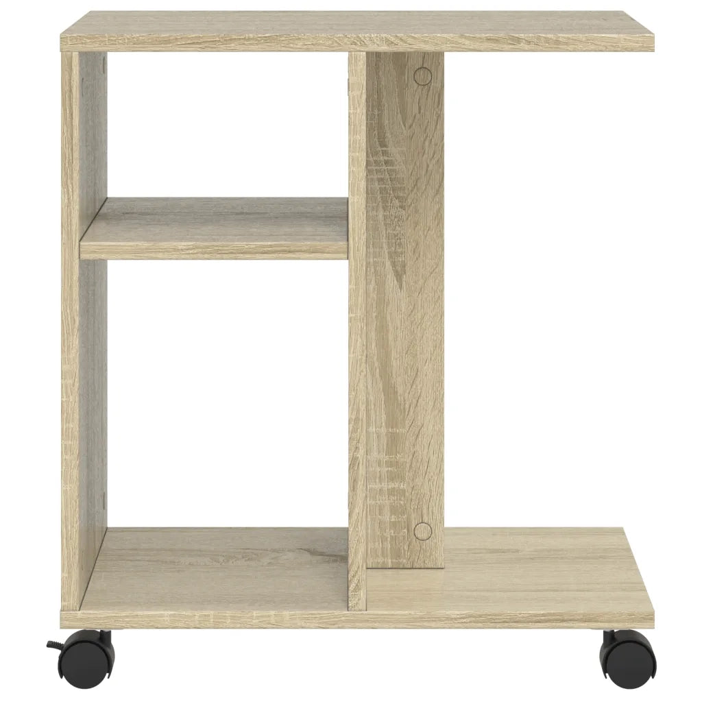 Tavolino con Ruote-Tavolino da soggiorno-Tavolo Rovere Sonoma 50x30x55 cm Legno Multistrato
