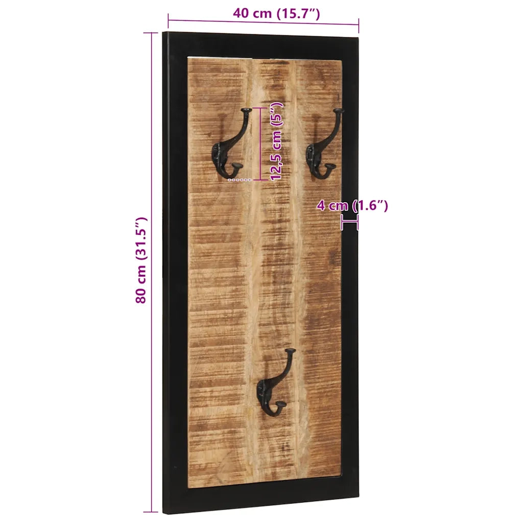 Appendiabiti 40x2x80 cm in Legno Massello Grezzo di Mango CFW7348309