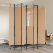 Divisore per Stanza a 6 Pannelli Beige 240 x 220 cm Tessuto 42039206