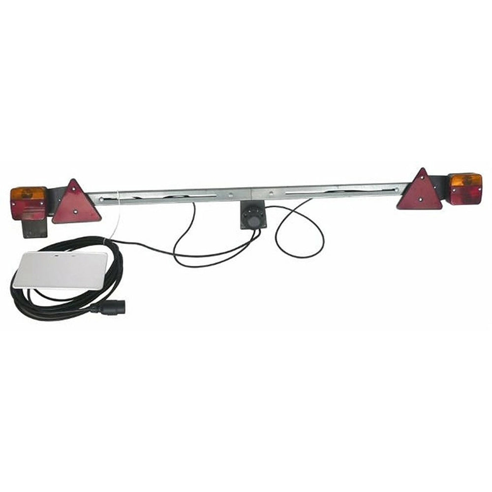 BARRA POSTERIORE PER RIMORCHI CARRELLI IMPIANTO LUCI REGOLABILE 1400-2100mm AMA 76444