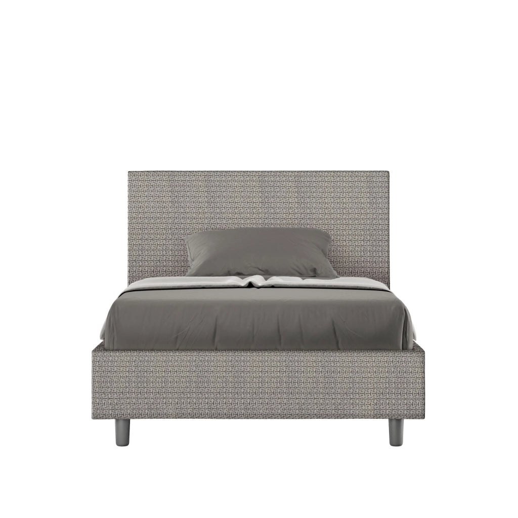 Letto 1 Piazza e Mezzo 120x210 cm con Rete e Contenitore Adele Labirinto 02 Grigio