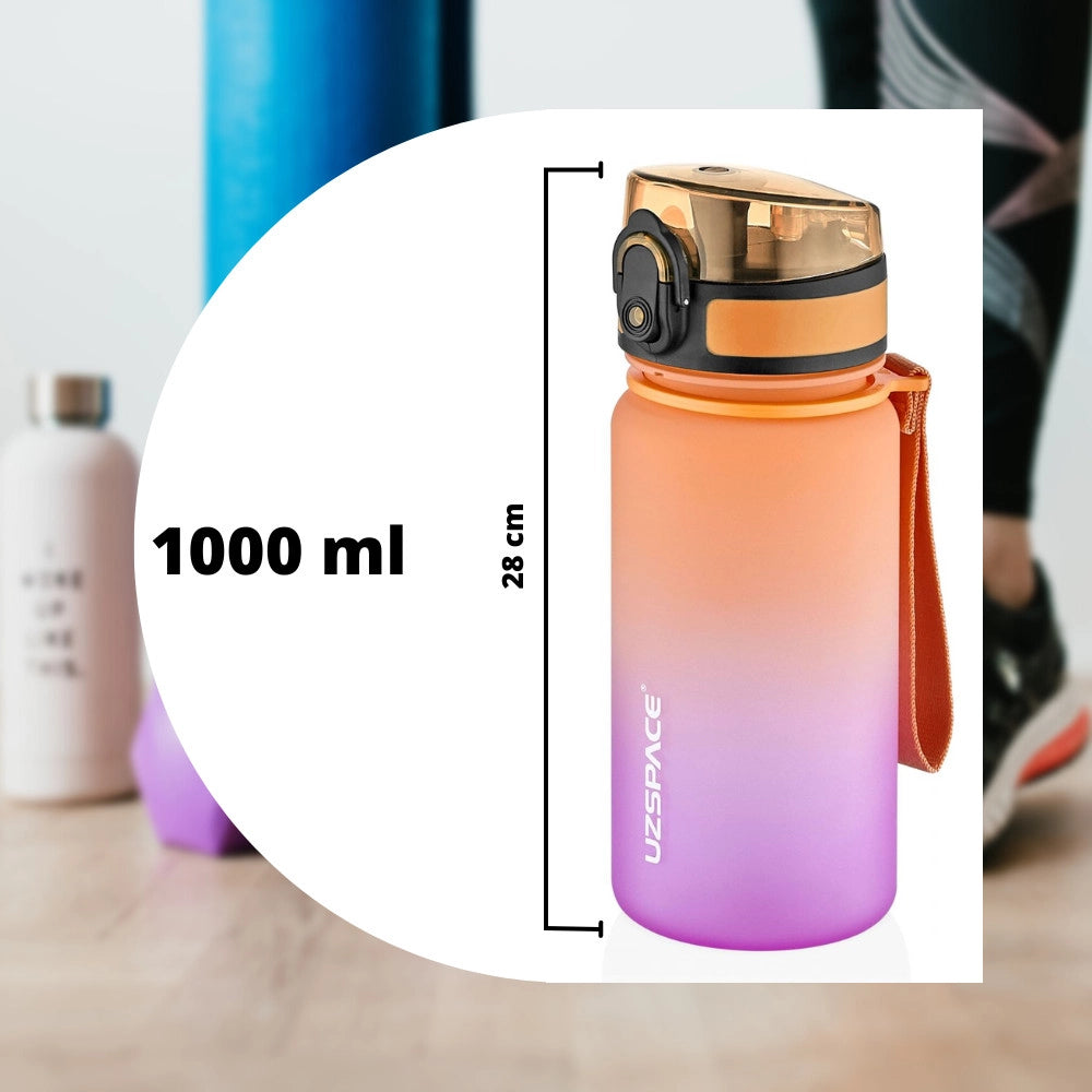 Trade Shop - Borraccia Sportiva 1000 Ml Con Chiusura Salvagoccia Per Sport Scuola Campeggio -