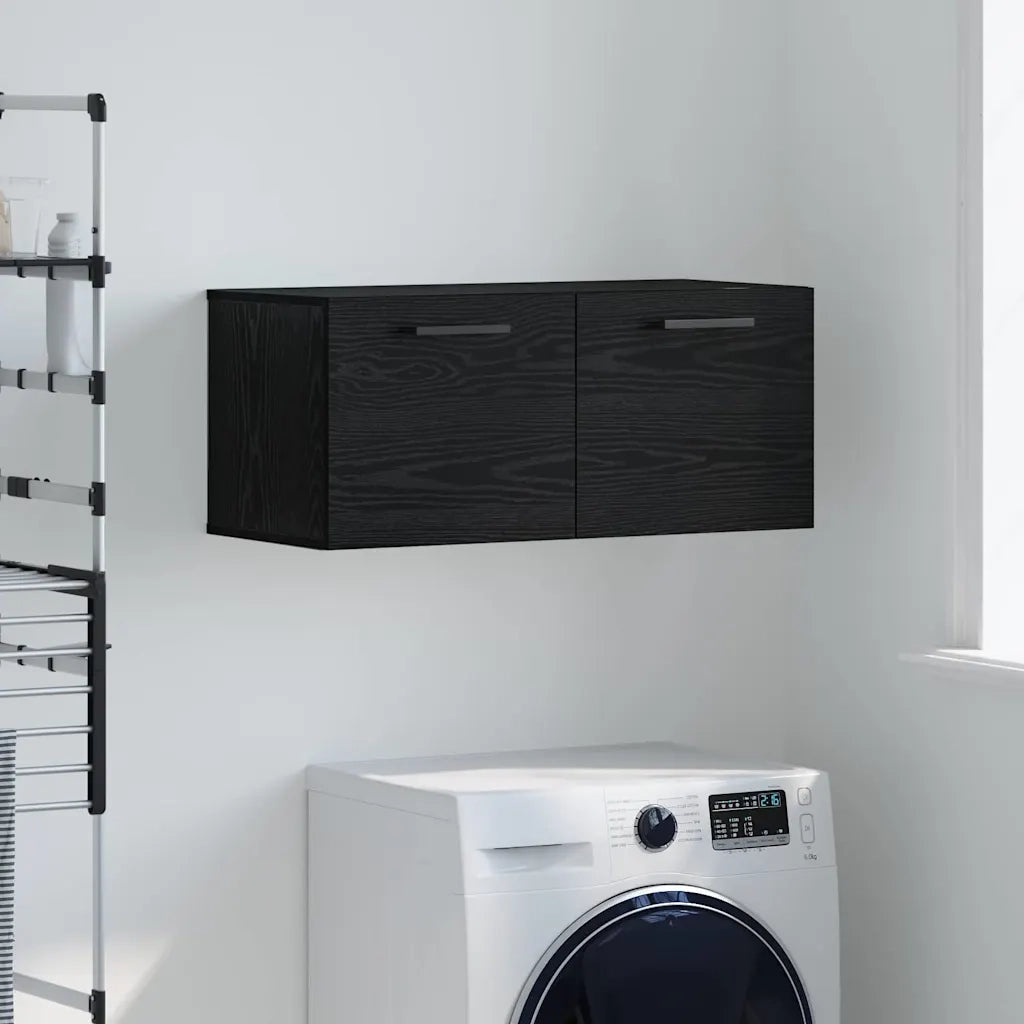 Armadietto a muro Rovere nero 80 x 36.5 x 35 cm