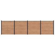 Pannello di Recinzione 4 pcs WPC e Alluminio Marrone 3429378