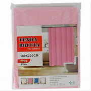 Trade Shop - Tenda Per Doccia Vasca Da Bagno Impermeabile Peva 12 Ganci Rosa 180x200cm 52145 -