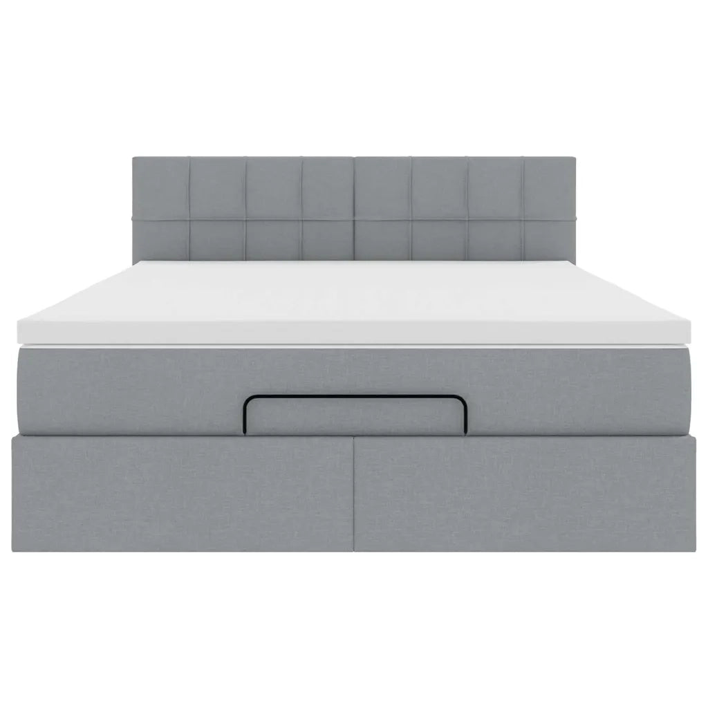 Struttura Letto Pouf con Materasso 140x200 cm in Tessuto