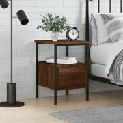 Comodino-Tavolino da notte Rovere Marrone 34x35,5x50 cm in Legno Multistrato 131596