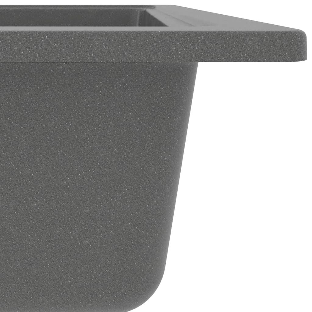 Lavello da cucina con foro troppopieno 58 x 44 cm granito grigio 02_0002422