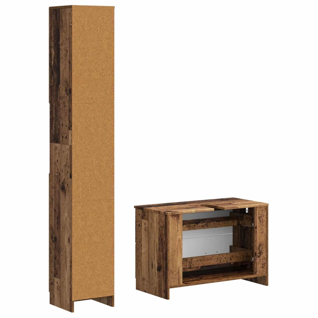 Set di Armadi da Bagno da 2 Pezzi UTRECHT Legno antico 3417574