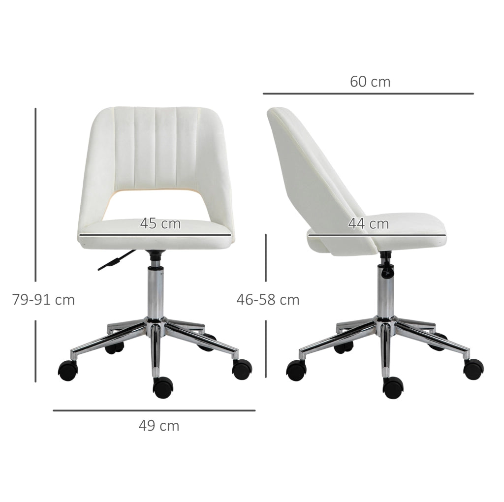 Sedia da ufficio beige girevole e regolabile in altezza