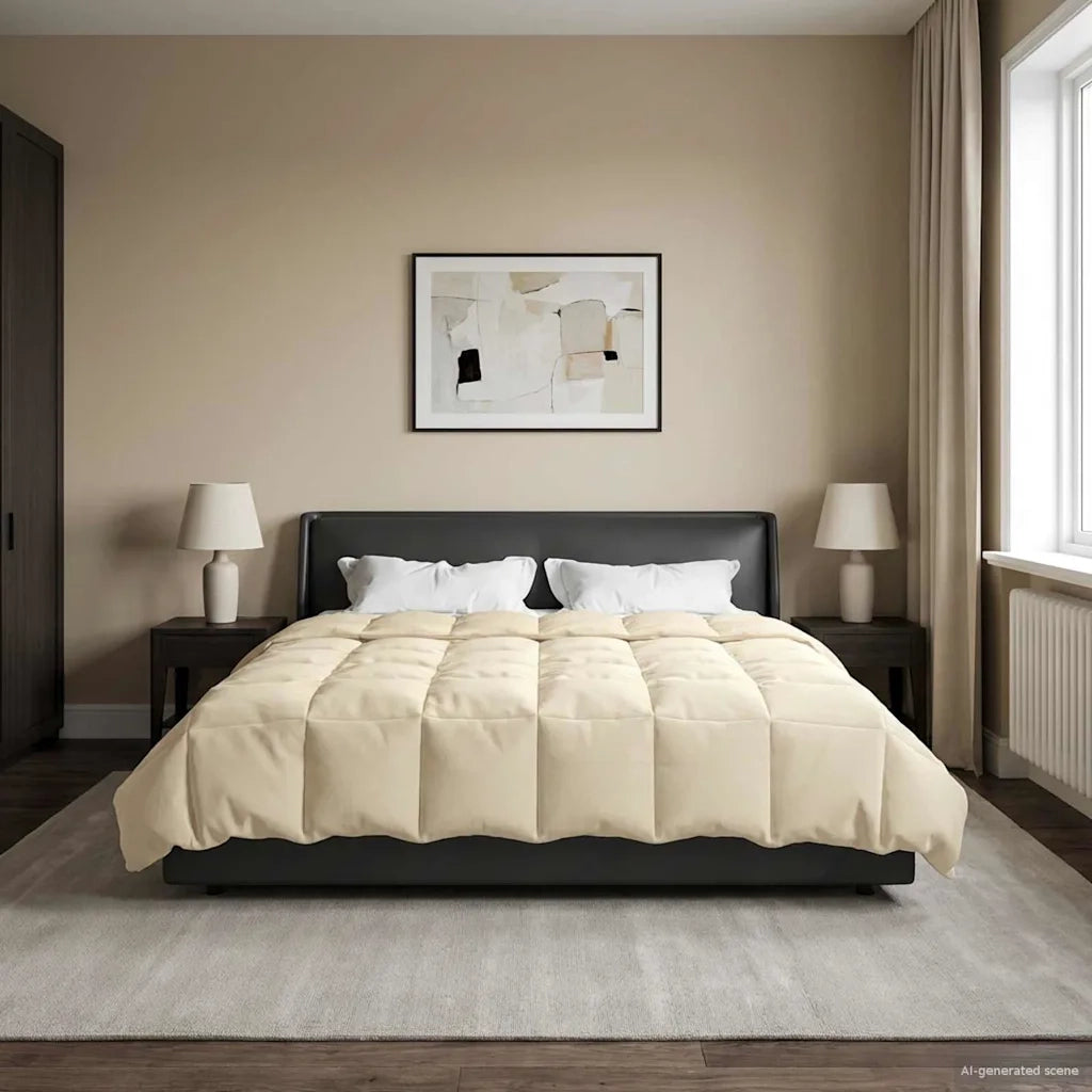 Duvet Invernale Trapuntato Crema 220 x 260 cm Microfibra
