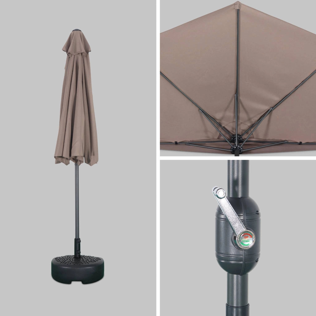 Mezzo ombrellone rotondo, ø2,5m, talpa