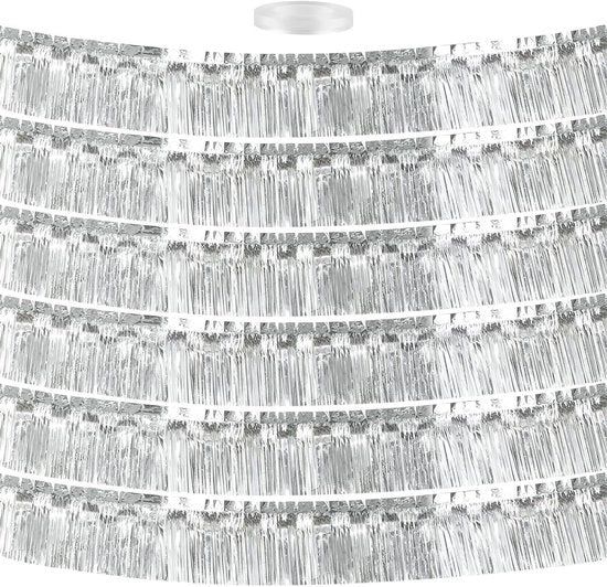 Decorazione di Festa in Argento - 6 Pacchi di Nastro Slinger Metallic 30 x 300 cm - Decorazione per Festa di Compleanno e Matrimonio