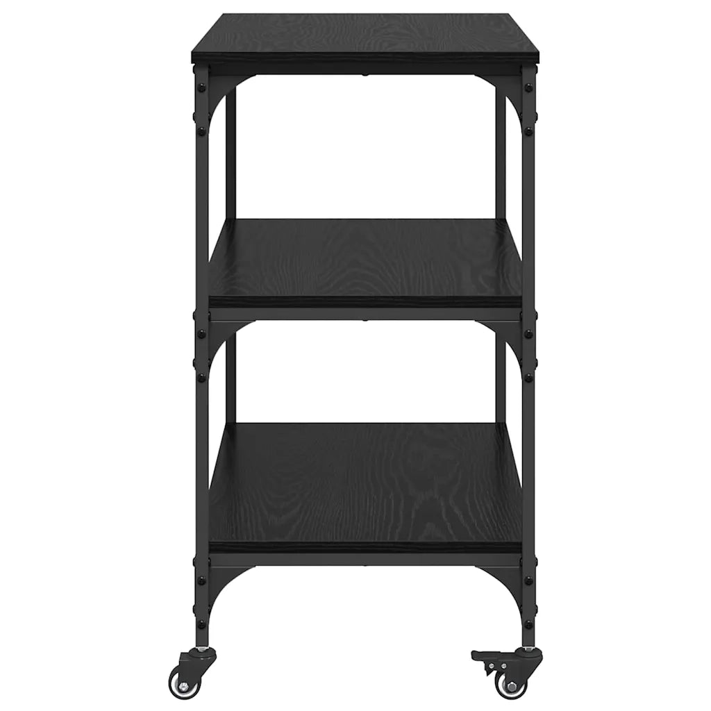 Carrello da Cucina Rovere Nero 60 x 41 x 76 cm CFW1436565
