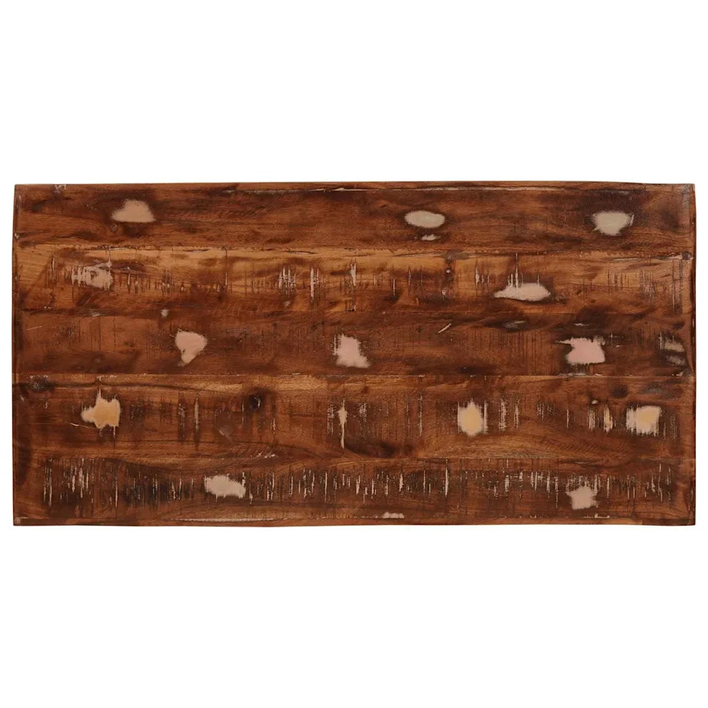Tavolo da Trucco con specchio Marrone Legno Recuperato Massello 4104566