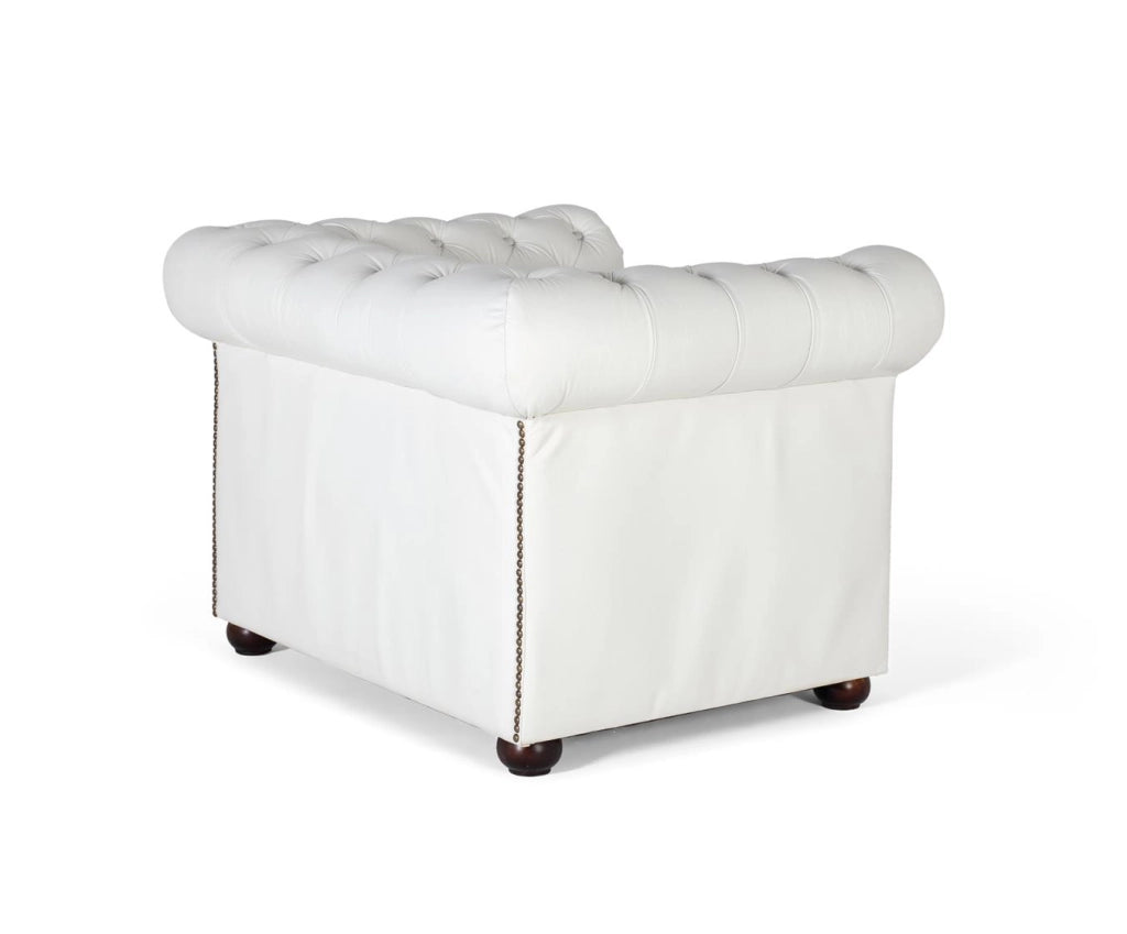 Poltrona Chester monoposto rivestita in pelle naturale