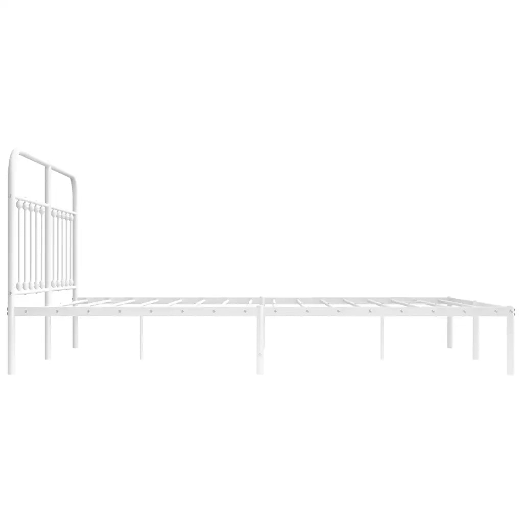 Giroletto con Testiera Metallo Bianco 180x200 cm 352631