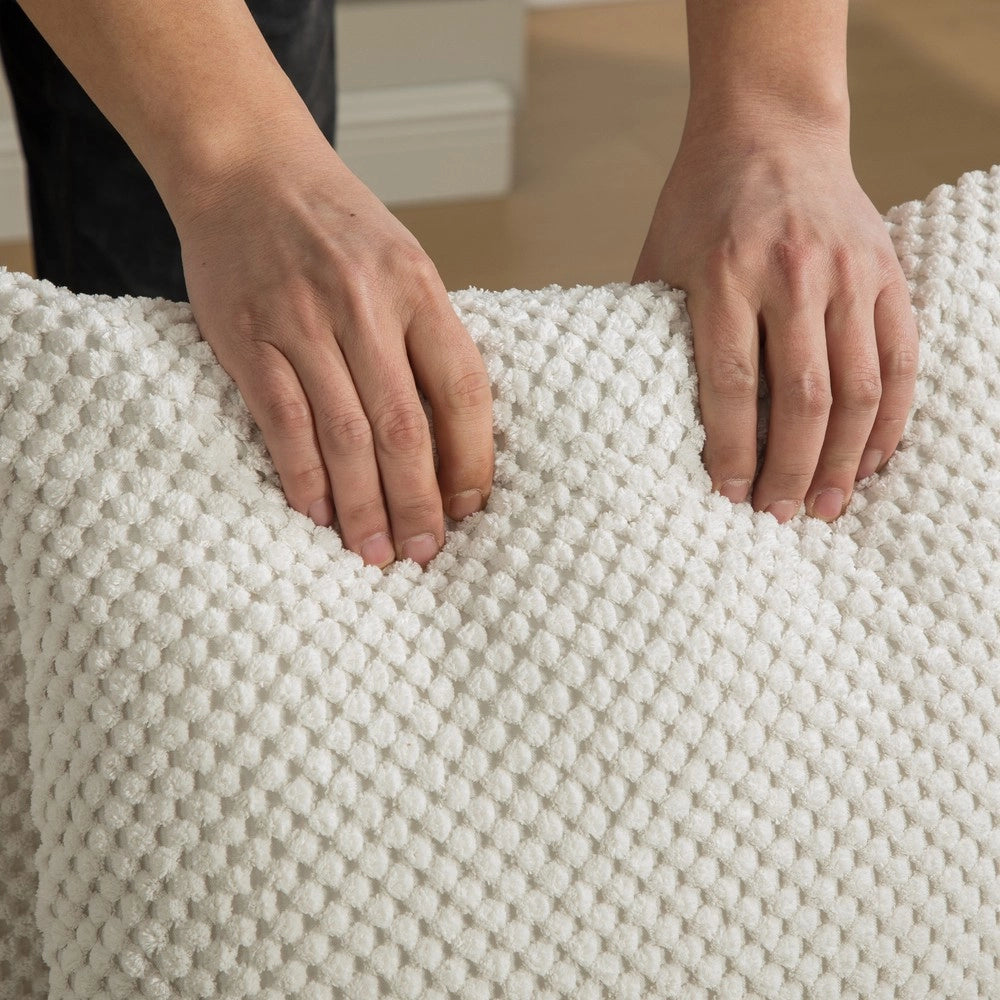 Divano Modulare in Tessuto Chenille ¨C MINIMAL ¨C Beige, Morbido, Antiscivolo