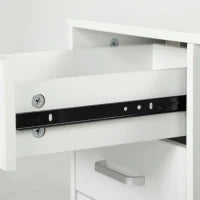 Cassettiera Portadocumenti da Ufficio con 3 Cassetti, Ruote, Serratura e Chiavi, 60x40x56 cm, Bianco