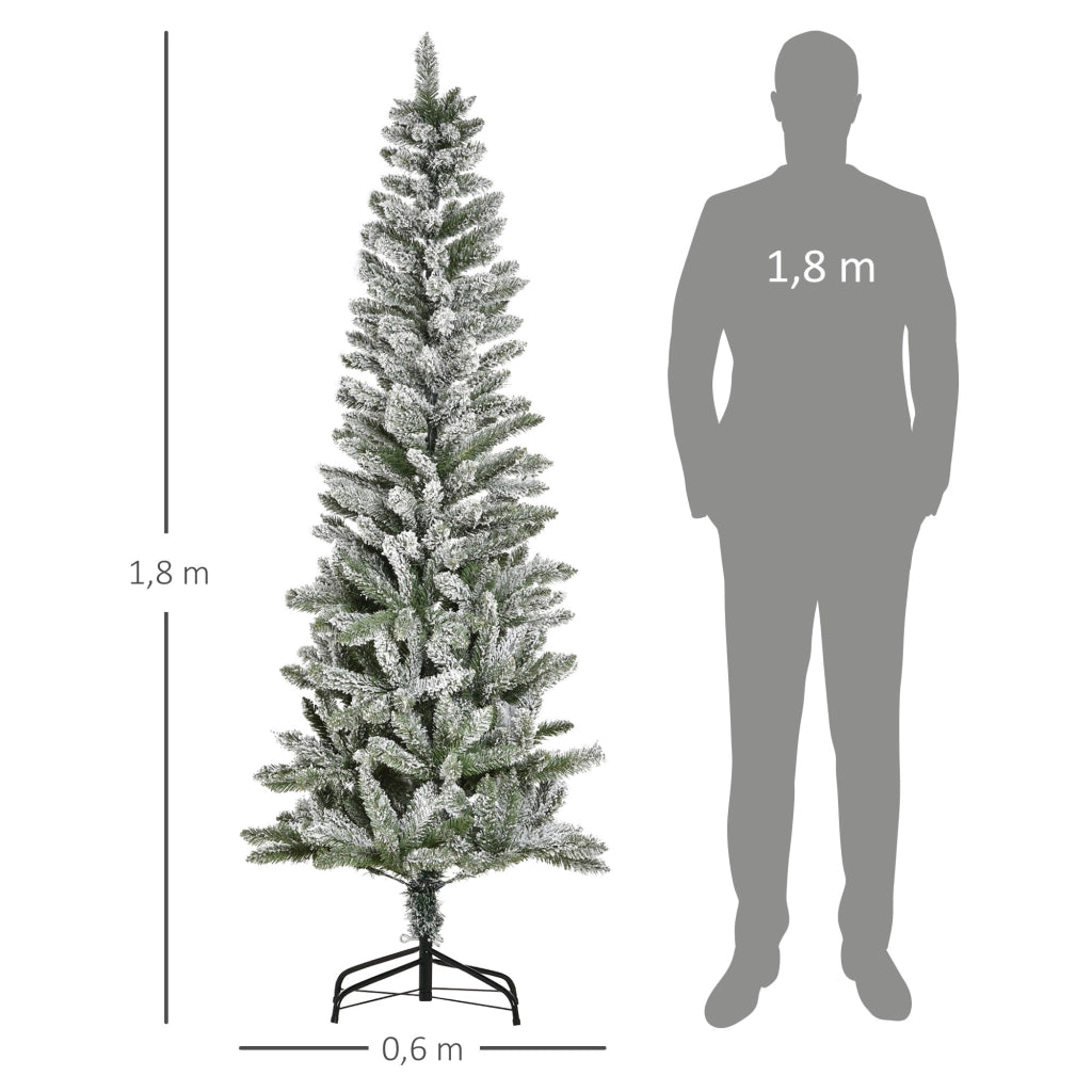 Albero di Natale Artificiale ¨C zephmum ¨C Verde e Bianco ?60x180 cm