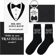 Apri-bottiglia con Porta-chiave - Assistente per la preparazione del matrimonio - Regalo unico - Design esclusivo - Calze da sposo - Invito di matrimonio - Amicizia e affetto - Regalo di nozze