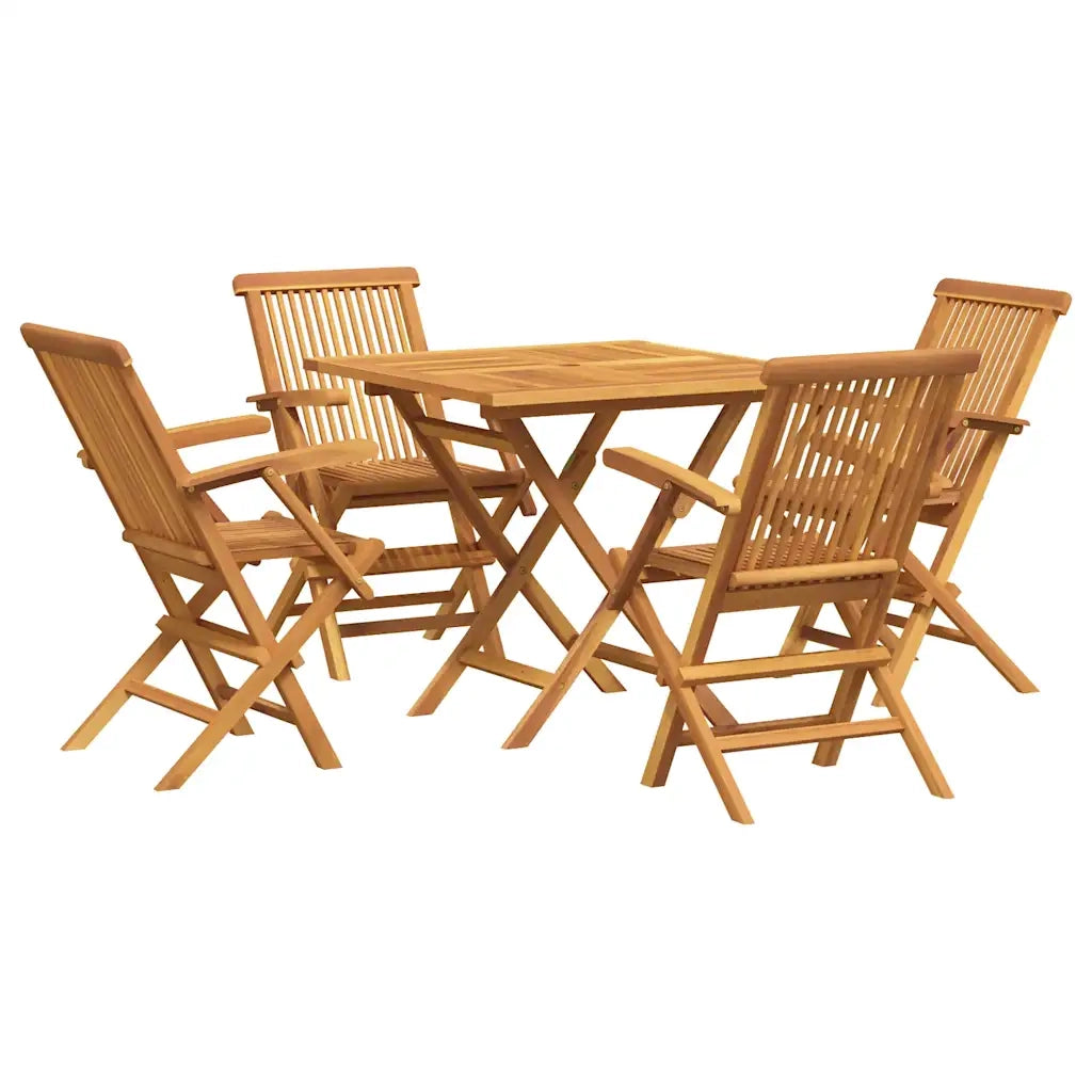Set da Pranzo da Giardino 5 pz in Legno Massello di Teak 3059584