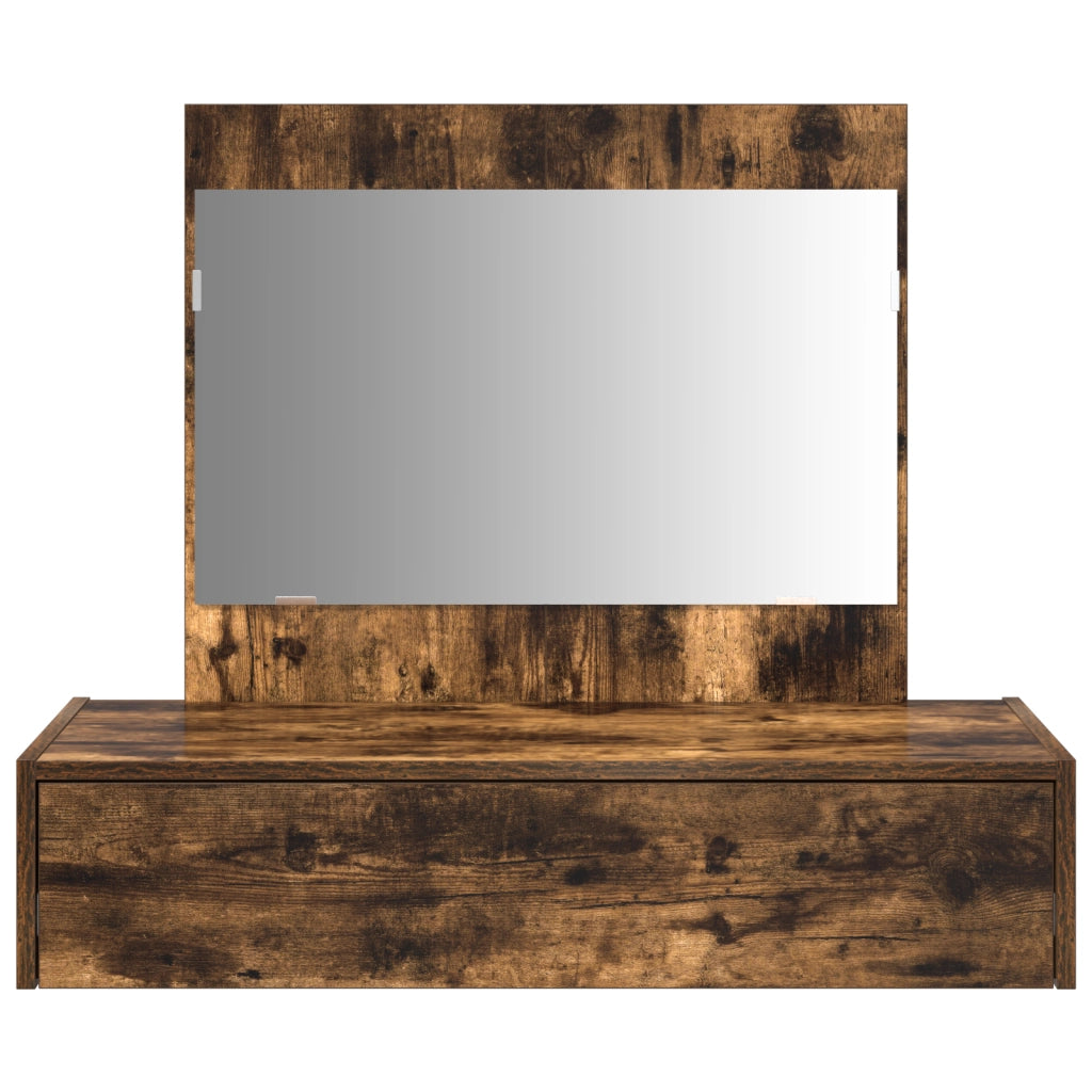 Tavolo da Toeletta Appeso al Muro Rovere Affumicato 83x40x70 cm