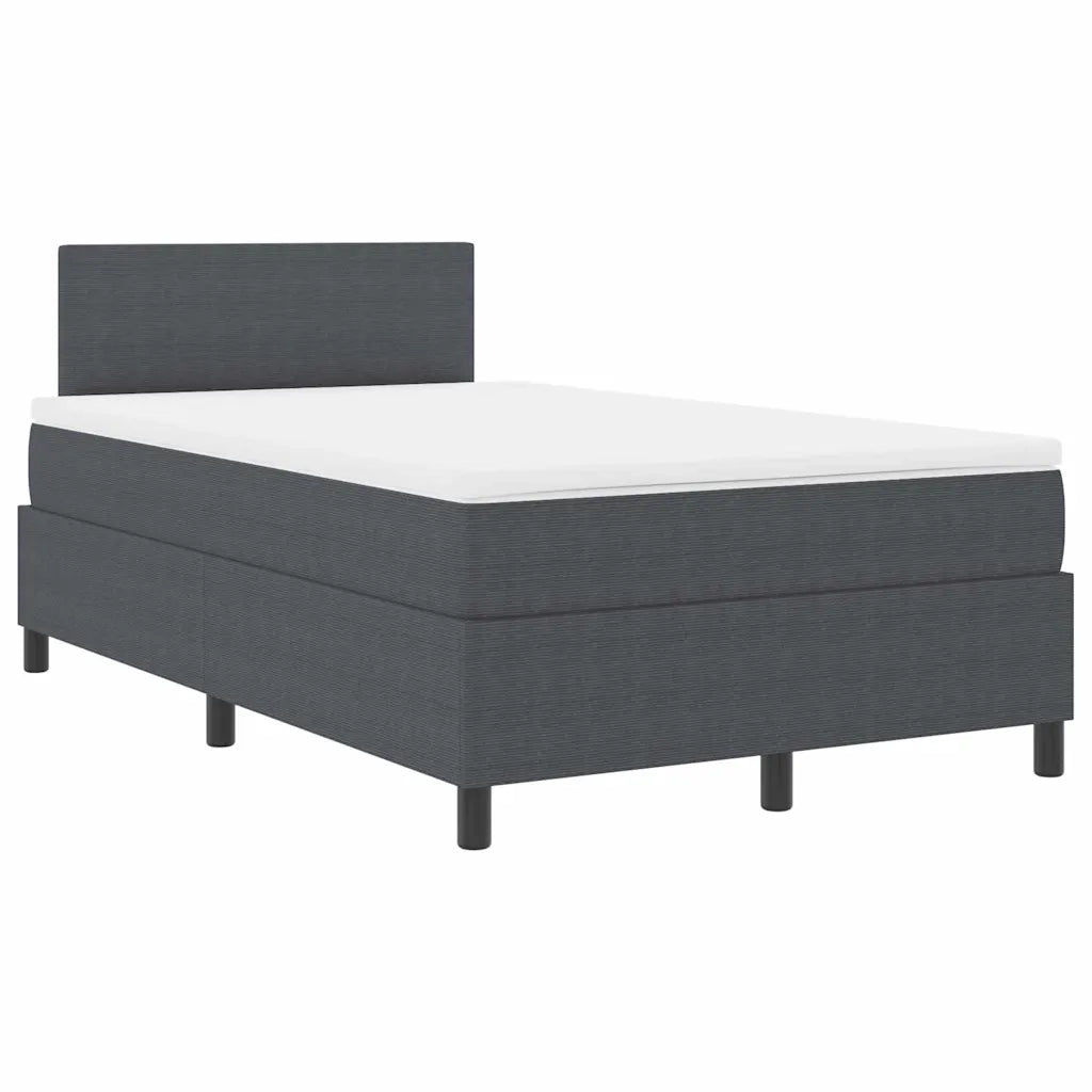 Letto a molle con testiera Grigio Scuro e Bianco 120 x 200 cm 3337508