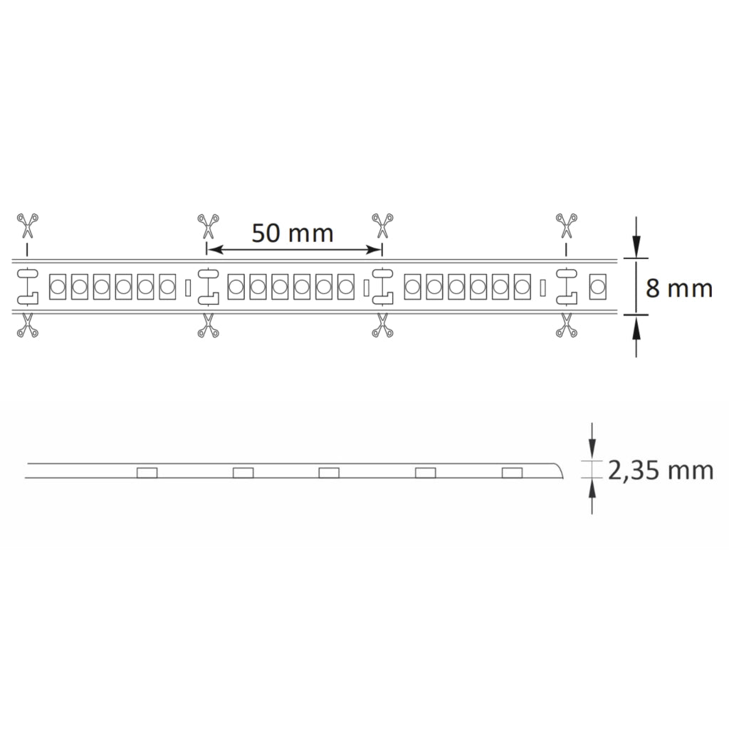 Kit striscia LED 24V 5m IP65 4000K con switch Polux