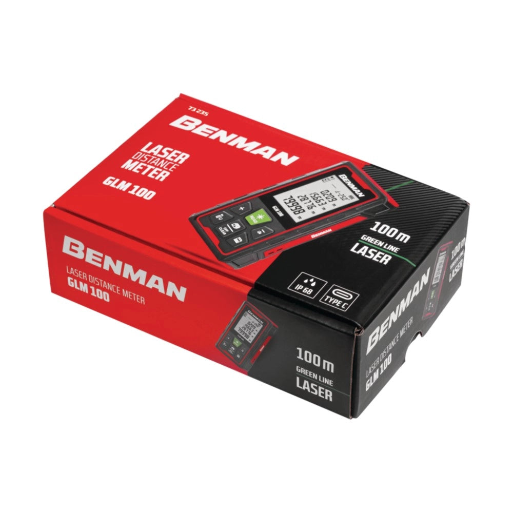 Benman glm 100 ip68 max 100mt distanziometro metro ricaricabile laser verde
