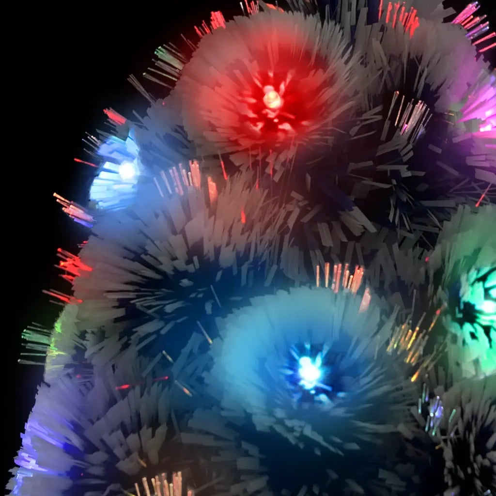 Albero Natale Preilluminato Bianco e Blu 120 cm in Fibra Ottica 328455