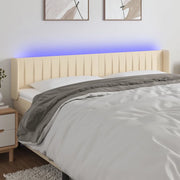 Testiera a LED Crema 163x16x78/88 cm in Tessuto 3123485