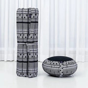 Set di cuscini per meditazione - 1 cuscino zafu rotondo e 1 tappeto zabuton quadrato pieghevole riempito con kapok ecosostenibile