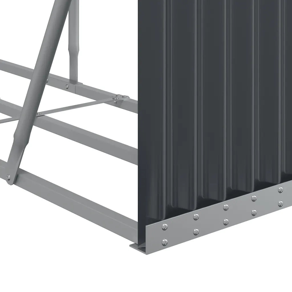 Portalegna-Scaffale per Legna Antracite 234x45x100 cm Acciaio Zincato