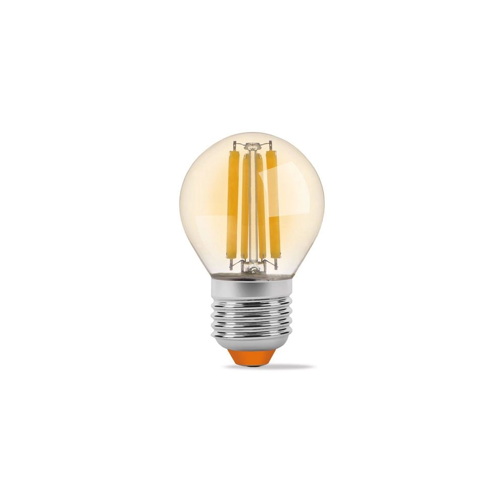 Lampadina LED Filamento G45 ambra 6W E27 680lm 2200K Videx