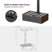 Serra idroponica, set per coltivazione idroponica in casa, con pannello di controllo e LED, serbatoio acqua 9,8 l, altezza regolabile, marrone