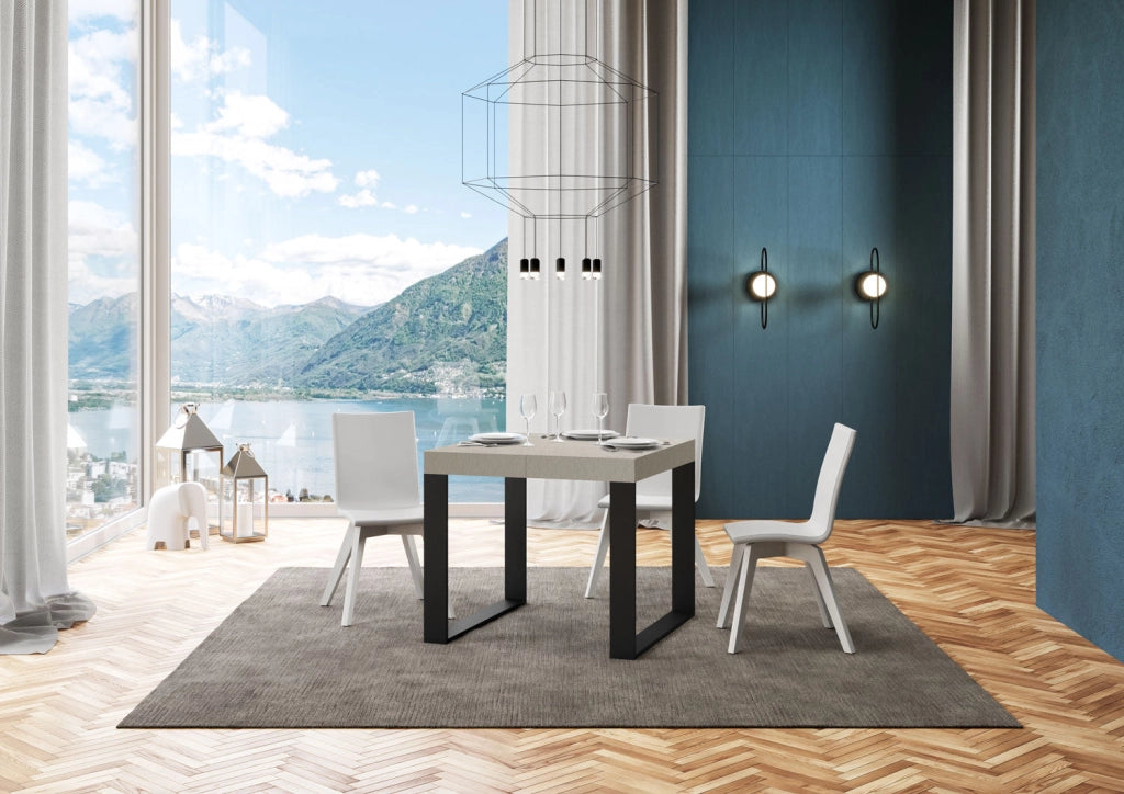 Tavolo Allungabile 90-246x90x77 cm Tecno Cashmere Telaio Antracite