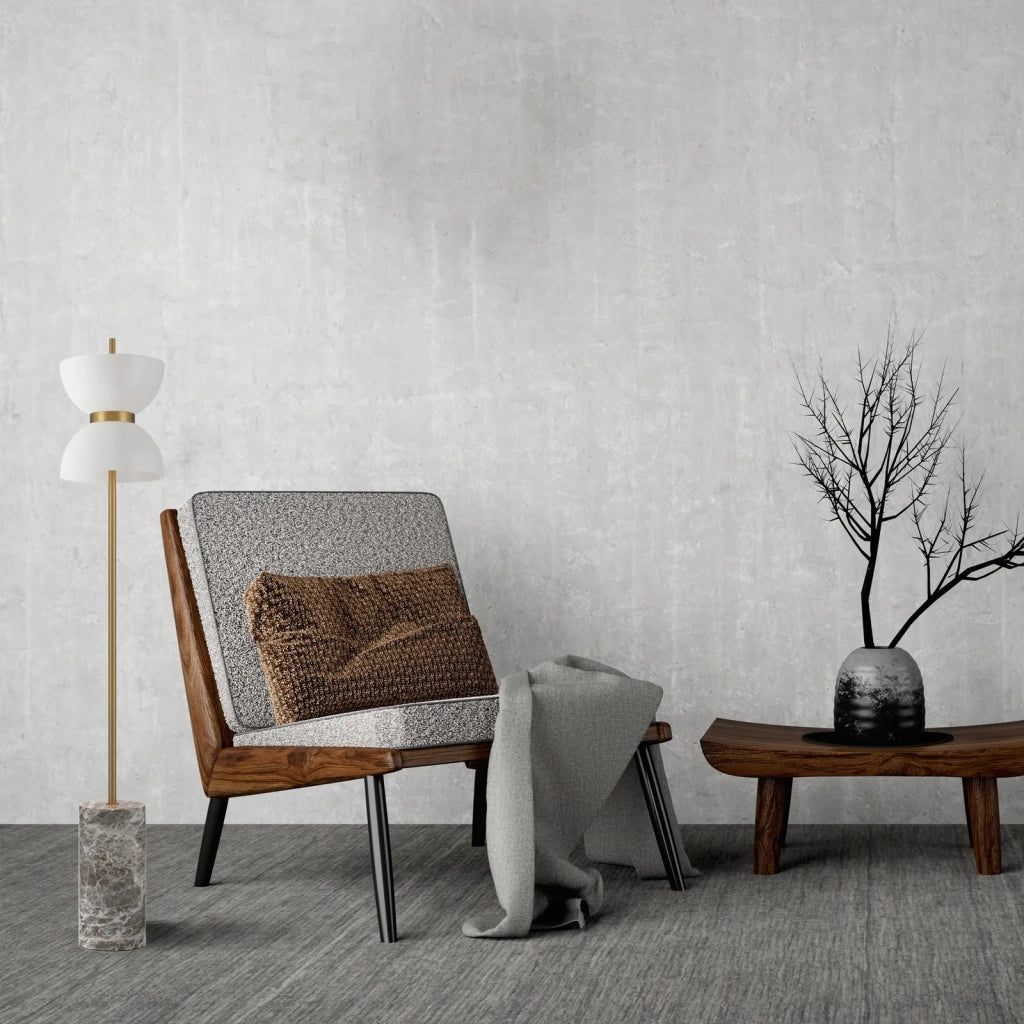 Maytoni Lampada da terra moderna Kyoto 1 luce G9 LED integrato oro metallo vetro