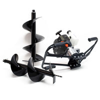 Mototrivella a benzina, motore a 2 tempi di 3 CV e punte elicoidali Ø250mm e 300mm, uso 2 persone