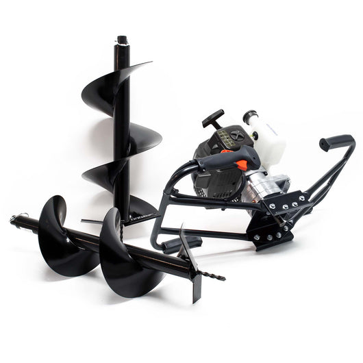 Mototrivella a benzina, motore a 2 tempi di 3 CV e punte elicoidali Ø250mm e 300mm, uso 2 persone